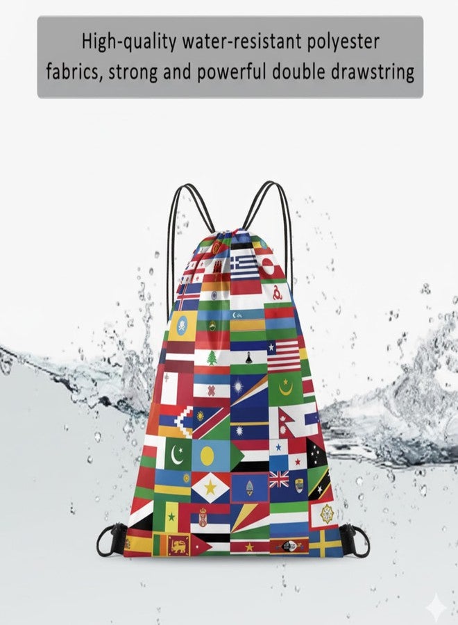 Zeptrix World Cup Drawstring Bag 2026 Soccer Merchandise,International Flags Football Decorations Accessories Great Gifts for Fans,Multicultural Travel Gym String Bag for World Cup Events, Sports & Daily Use - Image 3